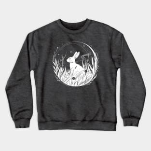 A rabbit under the moonlight (white) Crewneck Sweatshirt